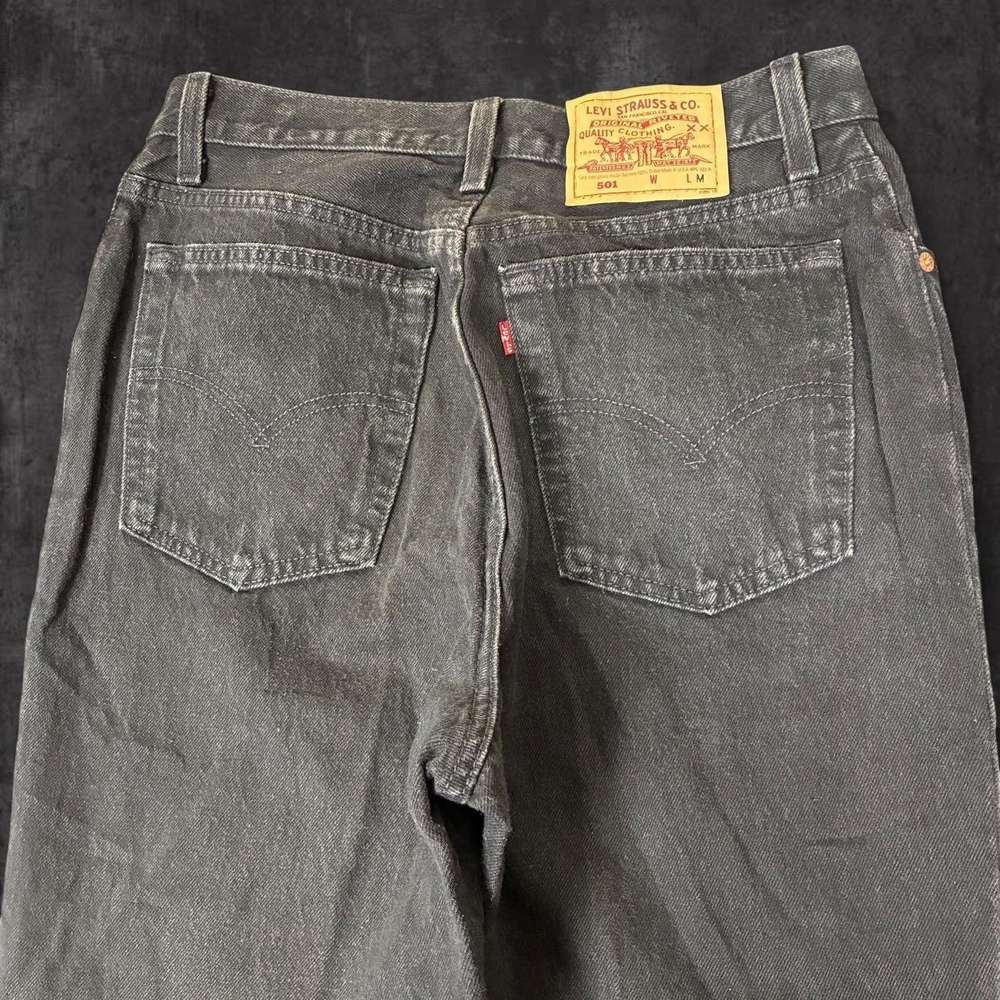 Vintage 90s Levi's 501 Button Fly Black Jeans Women's Size 29x32 Made in USA